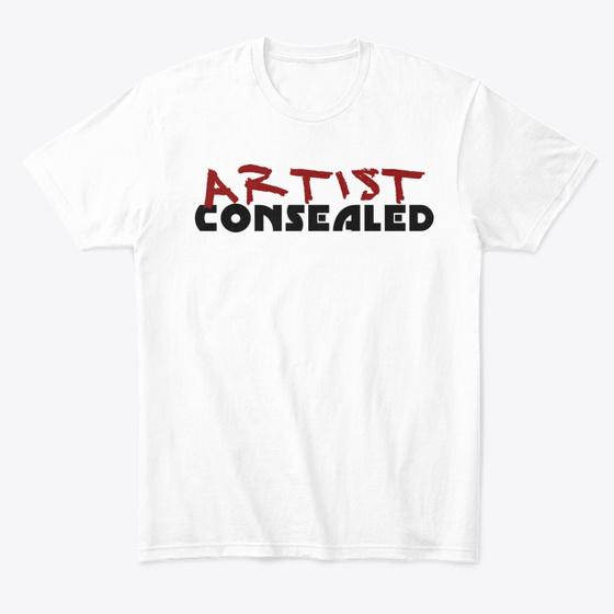 White Comfort Tee with the Artist Consealed logo on the front